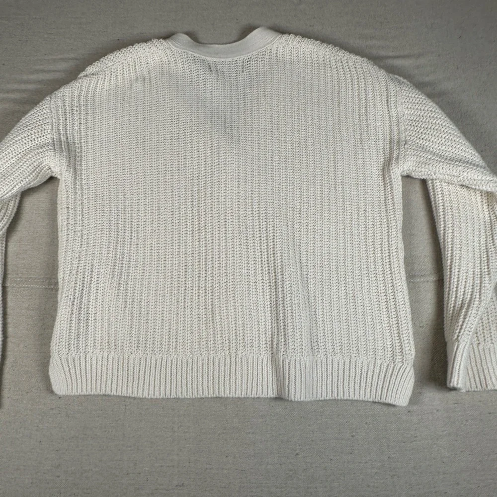 Old‎ Navy Girls Large 10-12 Cream Shaker Stitch Button Front Cardigan Sweater